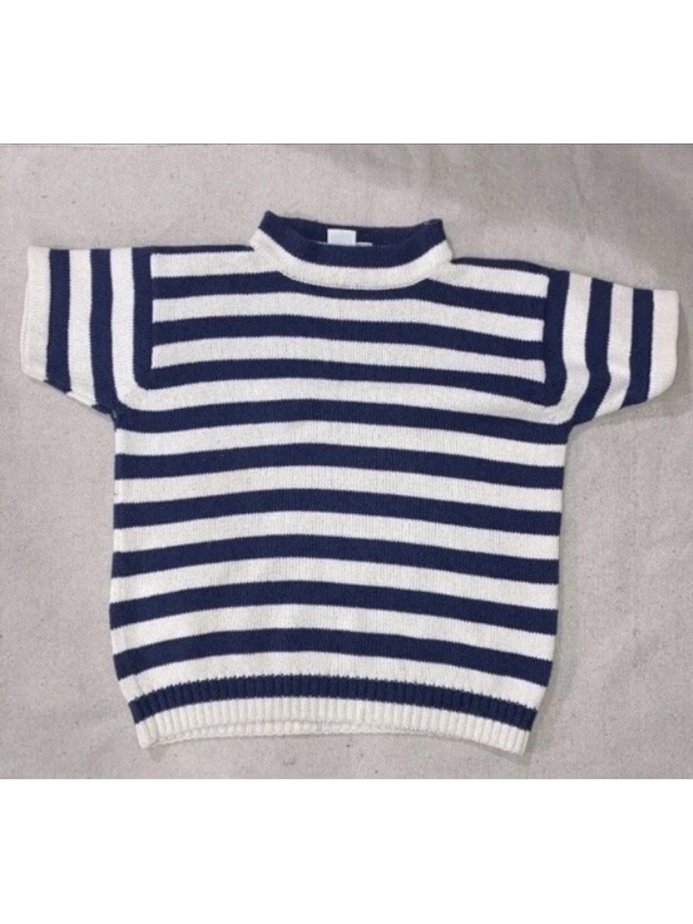Vintage Blue & White Nautical Wide Stripe Chunky Knit Sweater JG Hook Women’s M - Picture 2 of 7
